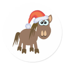 Cute Goofkins Xmas horse santa stickers