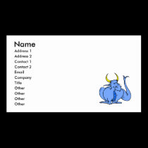 Cute Goofy Blue Dragon business cards