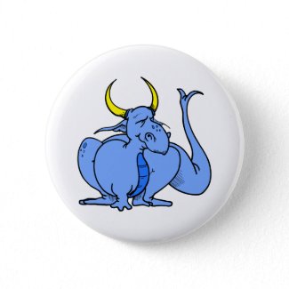 Cute Goofy Blue Dragon button