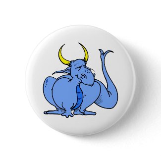 Cute Goofy Blue Dragon button