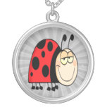 cute goofy cartoon grinning little ladybug necklaces