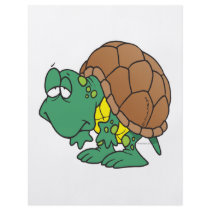 cute goofy cartoon turtle character flyer design