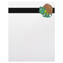 cute goofy cartoon turtle character custom letterhead