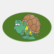 cute goofy cartoon turtle character stickers