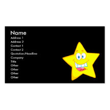 cute goofy star cartoon smiley business card templates