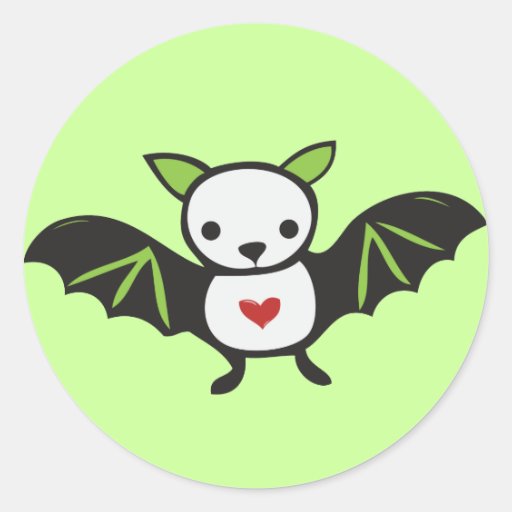 Cute Goth Bat Classic Round Sticker Zazzle