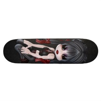 Cute Goth Girl Black Skateboard zazzle_skateboard