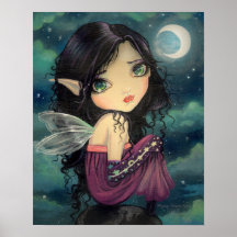 Cute Gothic Big-Eye Fairy Art Print