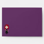Cute Gothic Bridal Shower Purple Linen Envelopes