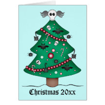 Cute gothic Christmas tree Card