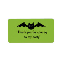 Cute gothic Halloween vampire bat with big eyes Address Label