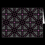 Cute gothic kaleidoscope gray, pink, black cards