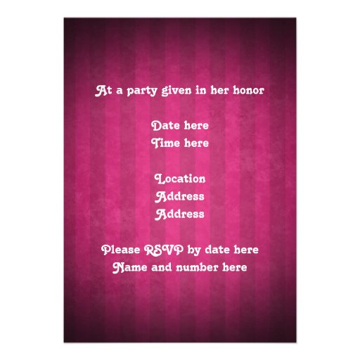 Cute gothic skull fuschia and black 5x7 sweet 16 personalized invite