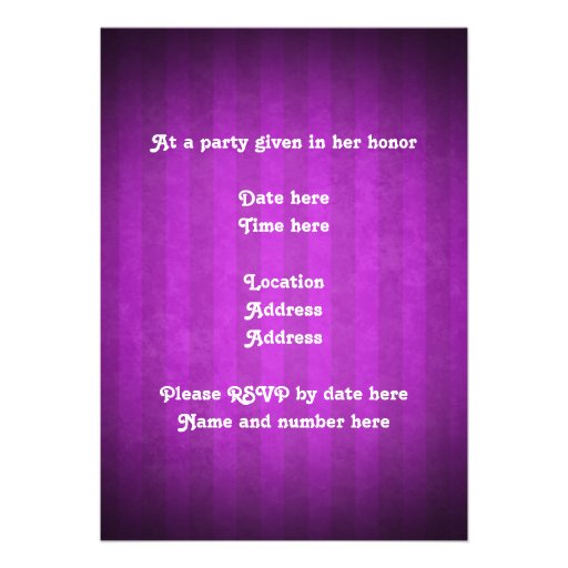 Cute gothic skull purple and black 5x7 sweet 16 personalized invitation