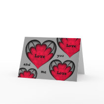 Cute gothic Valentine's day with red hearts Greeting Cards