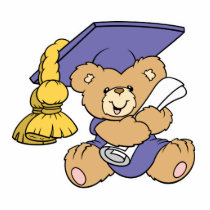 Cute Graduate Graduation Bear photo sculptures