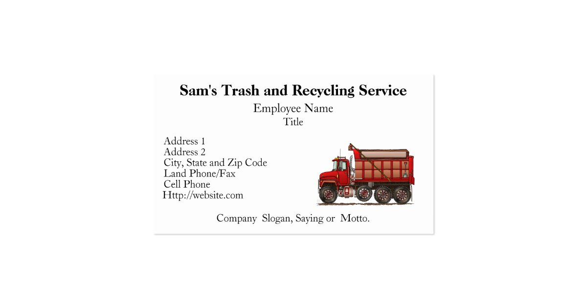 cute gravel dump truck business card zazzle mobile shopping cart template