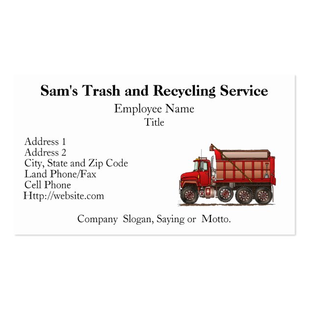 Cute Gravel Dump Truck Business Cards