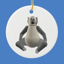 Cute Gray and Beige Lemur Madagascar Pendant Ornament