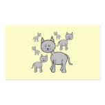 Cute Gray Cats. Cartoon on Cream. Business Card Templates