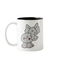 Cute Gray Elephant mugs by toddlersplace Cute Gray Elephant mugs