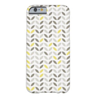 Cute Gray Yellow Leaf Pattern iPhone 6 Case
