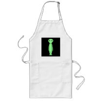 Cute Green Alien. Cartoon. Aprons