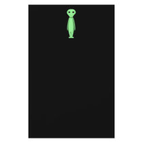 Cute Green Alien. Cartoon. Flyer