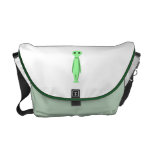 Cute Green Alien. Cartoon. Commuter Bag