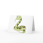Cute Green Anaconda Snake Cartoon Greeting Cards