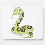 Cute Green Anaconda Snake Cartoon mousepads