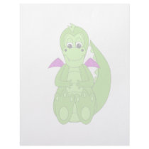 Cute Green And Purple Dragon letterhead