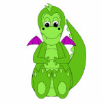 Cute Green And Purple Dragon Photo Cutouts