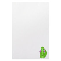 Cute Green And Purple Dragon stationery