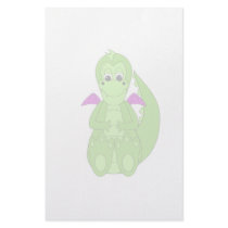 Cute Green And Purple Dragon stationery