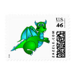 Cute Green & Blue Dragon Postage