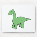 Cute Green Brontosaurus Mouse Pad