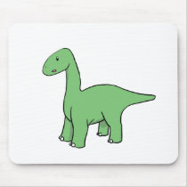 Cute Green Brontosaurus mousepads