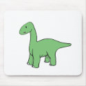 Cute Green Brontosaurus mousepads