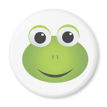 Cute Green Cartoon Frog Magnet