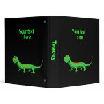 Cute Green Cartoon Lizard Kids Reptile Vinyl Binders