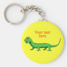 Cute Green Cartoon Lizard Kids Reptile Key Chain