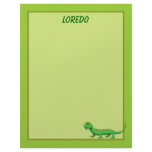 Cute Green Cartoon Lizard Kids Reptile Personalized Letterhead
