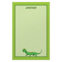 Cute Green Cartoon Lizard Kids Reptile Custom Stationery