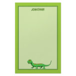 Cute Green Cartoon Lizard Kids Reptile Custom Stationery