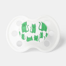 Cute Green Cats. Baby Pacifier