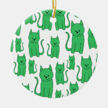 Cute Green Cats. Christmas Ornament
