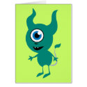 Cute Green Cyclops cards by QueenHare Cute Green Cyclops cards