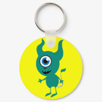 Cute Green Cyclops keychains by QueenHare Cute Green Cyclops keychains