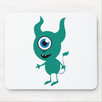 Cute Green Cyclops mousepads